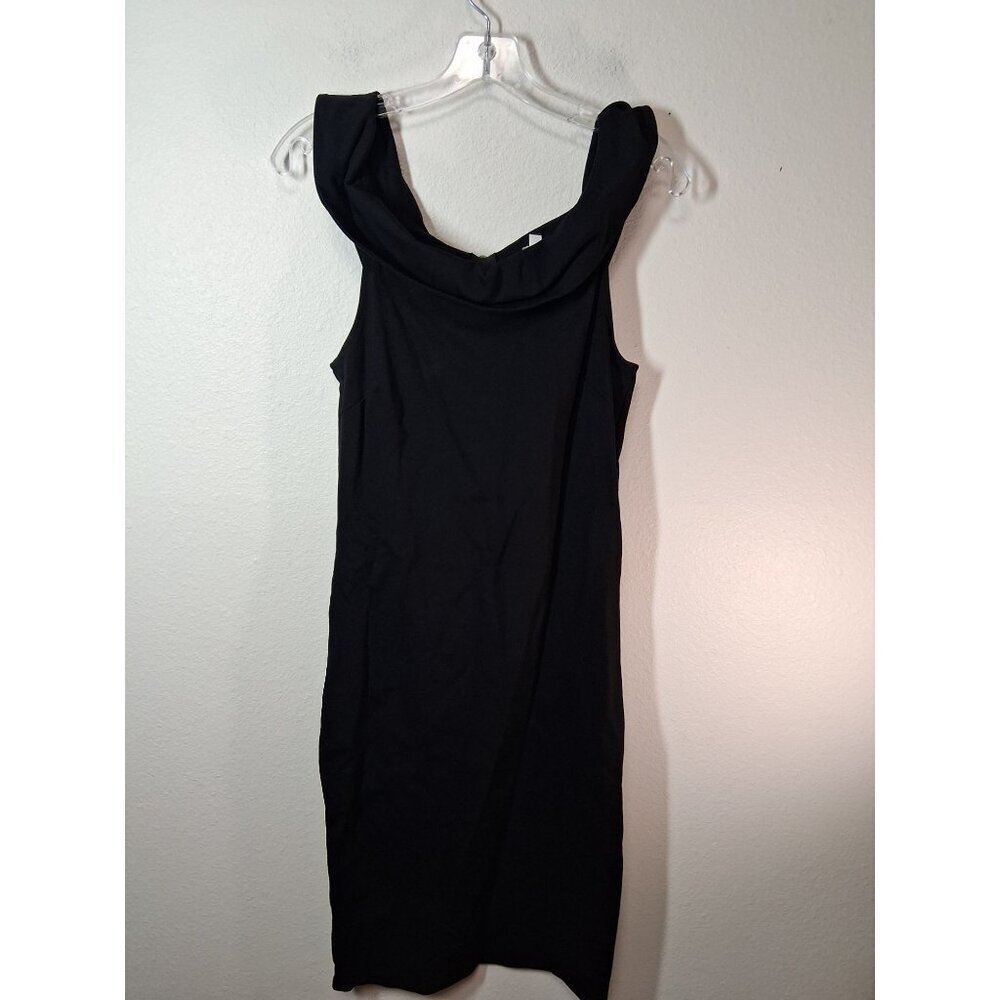 I Modee Dress Off Shoulder Business Casual Boho Office Black Women's Size Large